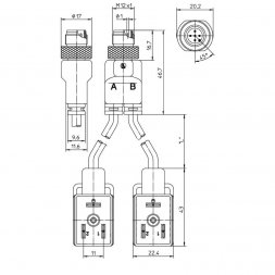 ASB 2-VB 1A-1-1-226/1 M LUMBERG AUTOMATION Conectori cu cablu