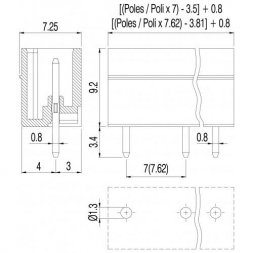 PV03-7-V-P EUROCLAMP Borniers pour circuits imprimés, enfichables