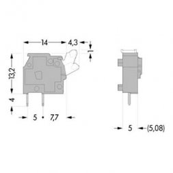 255-743 WAGO Borniers pour circuits imprimés, sans vis