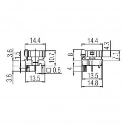 6425.4121 MARQUARDT Butoane pentru circuite imprimate PCB