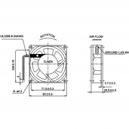 SF23080AT-2082HSL (SF23080AT-2082HSL.GN) SUNON Axiálne ventilátory AC