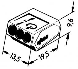 273-104 WAGO Złączka instalacyjna PUSH WIRE 3-przewod. 2,5mm2 24A 1P ciemnoszara