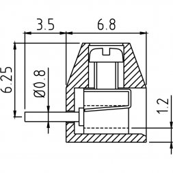 MLK132-3,5-H EUROCLAMP Sorkapocs NYÁK-ba modulár. P3,5mm 1mm2 10A 2P horizontális