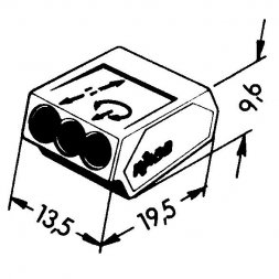 273-104 WAGO Verbindungsdosenklemme PUSH WIRE 3-Leiter 2,5mm2 24A 1P Dunkelgrau