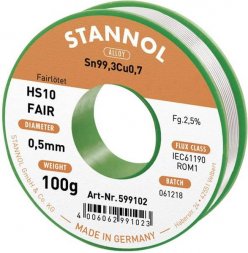 HS10-Fair Sn99,3Cu0,7 0,5mm 100g (599102) STANNOL
