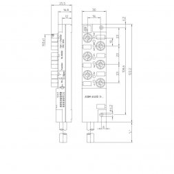 ASBM 6/LED 3-344/5 M (ASBM 6/LED 3-344/5 M (65352)) LUMBERG AUTOMATION Actuator/Sensor Distrib.Box 6-port+LED, M8 3P Socket, PUR Black 5m