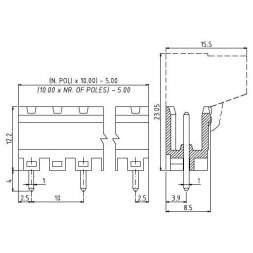 PV06-10-V EUROCLAMP Borniers pour circuits imprimés, enfichables