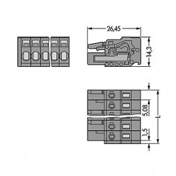 231-304/026-000 WAGO Borniers pour circuits imprimés, connecteurs enfichables