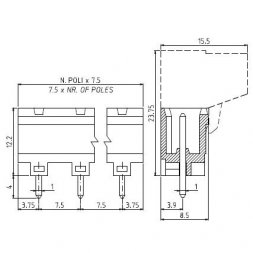 PV04-7,5-V-P EUROCLAMP Borniers pour circuits imprimés, enfichables