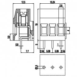 MVSP253-5,08-V EUROCLAMP Morsettiere per circuito stampato
