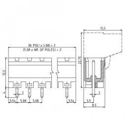 PV09-5,08-V-P EUROCLAMP Borniers pour circuits imprimés, enfichables