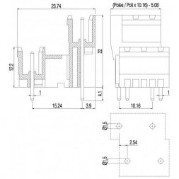 PDSV01-10,16-V EUROCLAMP Borniers pour circuits imprimés, enfichables