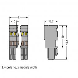 769-109 WAGO Borniers pour circuits imprimés, connecteurs enfichables