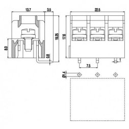 MT172-7,5-HC EUROCLAMP Listwy zaciskowe do PCB śrubowe