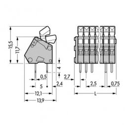 233-203 WAGO Morsettiere per circuito stampato senza viti