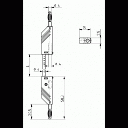 MLN 50/1 BK (934060100) HIRSCHMANN-SKS Meracia šnúra 2x banánik 4mm, 16A 50cm, čierna
