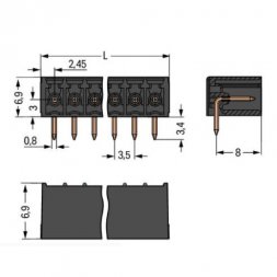 714-164 (714-163) WAGO PCB Plug-In Terminal Blocks