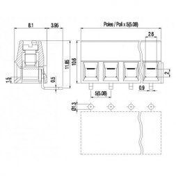 MV154-5,08-H EUROCLAMP Morsettiere per circuito stampato