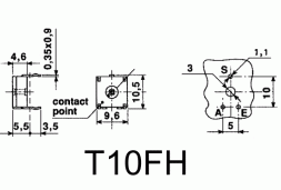 T 10 FH 220 R RADIOHM Trimmer Potentiometer Carbon 10mm Slotted Hole