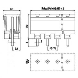PV02-5,08-V-P-BL EUROCLAMP Morsettiere plug-in