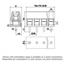 MV154-5,08-V-L EUROCLAMP Borniers pour circuits imprimés, avec vis