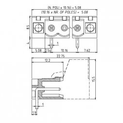 PV02-10,16-H-K EUROCLAMP Borniers pour circuits imprimés, enfichables