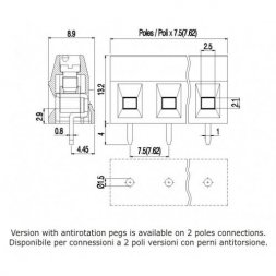MVS175-7,62-V-L EUROCLAMP Morsettiere per circuito stampato