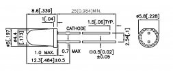 L-7524 SEC-H KINGBRIGHT LED 5mm oranžová 630nm 9500mcd/20mA 18°