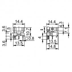 6425.4111 MARQUARDT Butoane pentru circuite imprimate PCB