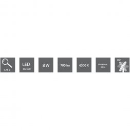 2391156 (TO-7173468) TOOLCRAFT Stolní lupa s LED osvětlením 8W 1,75/3x D127mm 650lm