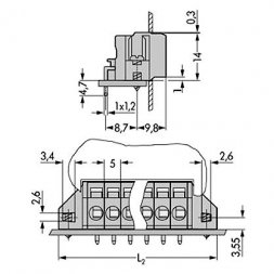 231-604/017-000 WAGO Bloques de bornes para placas de circuitos, sin tornillos