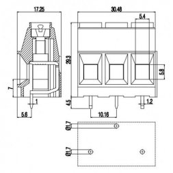 MV103-10,16-V-A EUROCLAMP Borniers pour circuits imprimés, avec vis