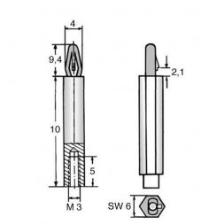 06.63.106 ETTINGER Plastové dištančné stĺpiky pre plošné spoje
