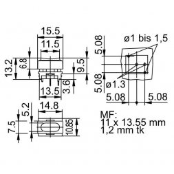 6450.0001 MARQUARDT Butoane pentru circuite imprimate PCB