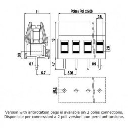 MV258-5,08-V EUROCLAMP Borniers pour circuits imprimés, avec vis
