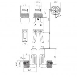ASB 2-RKWT 4-3-251/1 M LUMBERG AUTOMATION Konektory průmyslové s kabelem