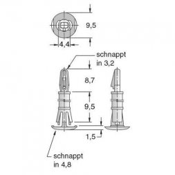 DSP 09,5 RLCBSR ETTINGER Leiterplatten-Abstandshalter