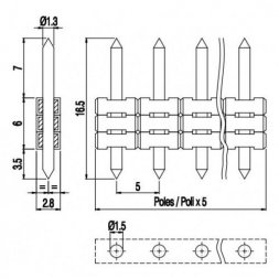 PVST16-5 EUROCLAMP Borniers pour circuits imprimés, enfichables