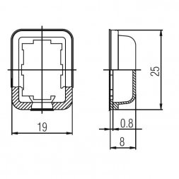 203.089.011 MARQUARDT Ochranný kryt PVC transparentní pro vypínače 19x13mm