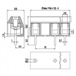 MBE151-10-V EUROCLAMP Morsettiere per circuito stampato