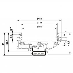 UM 72-PROFIL 12,8cm (2952020) PHOENIX CONTACT Accessoires pour borniers