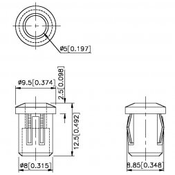 RTF-5010 KINGBRIGHT LED-Halter for LED 5mm Nylon Schwarz