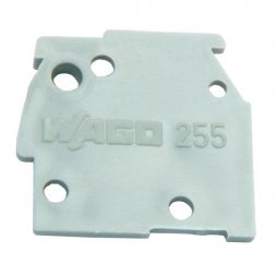 255-100 WAGO End Plate Snap-fit 1mm Thick, for Series 255, Grey