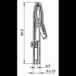 AK 2 S BK (932146100) HIRSCHMANN-SKS Abgreifklemme 80,5mm, ungefederte Buchse 4mm 25A Schwarz