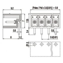 PV02-3,81-H-P EUROCLAMP PCB Plug-In Terminal Blocks