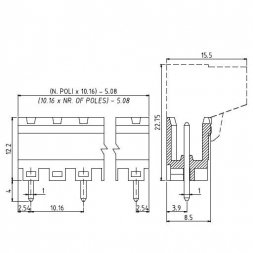 PV05-10,16-V EUROCLAMP Morsettiere plug-in