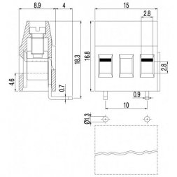 MVE252-10-H EUROCLAMP Printklemmen mit Schraubverbindung