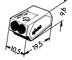 273-252 WAGO Vezetékösszekötő PUSH WIRE 2-vezet. 2,5mm2 24A 1P átlátszó