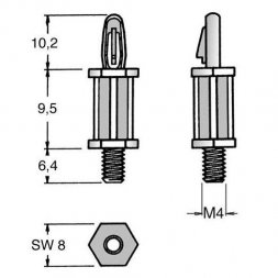 DSP 09,5 MSCBS ETTINGER Manşoane distanţatoare din plastic pentru circuite imprimate