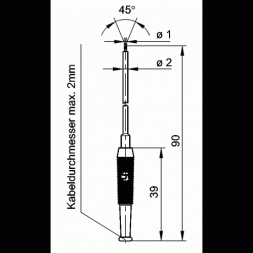 PRUEF 1 BK (931376100) HIRSCHMANN-SKS Miniatur-Prüfspitze 90mm Lötanschluss, Schwarz